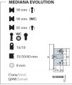 B01103.35.03 Замок межкомнатный (тех. упак.) под цилиндр AGB MEDIANA EVOLUTION узк. проф. 35мм