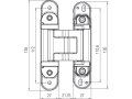 KUBICA HYBRID K2780CM DXSX, CR.SAT петля скрытая универсальная МАТОВЫЙ ХРОМ (80 kg)