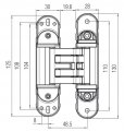 KUBICA HYBRID K6360 38 CM NR петля скрытая универсальная асимметричная, цвет ЧЕРНЫЙ (60 kg)