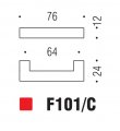 Ручка скоба модерн COLOMBO DESIGN F101C-NM матовый черный 64 мм